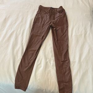 Brown Slim Fit leather Pants